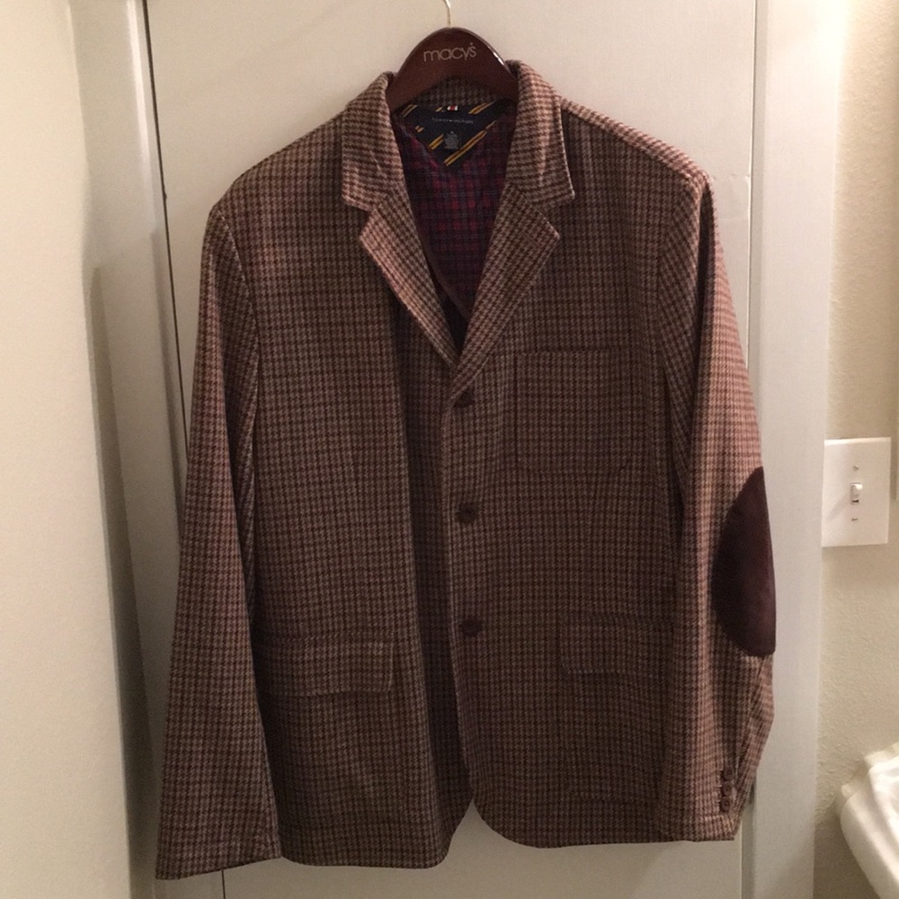 Tommy Hilfiger Houndstooth Blazer w/ elbow patches